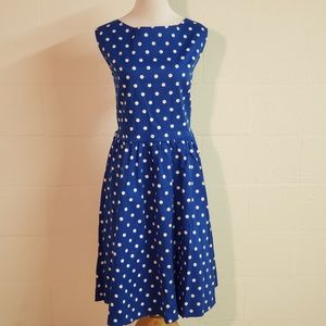 Lindy Bop》UK 22* Retro Blue White Polka Dot Dress